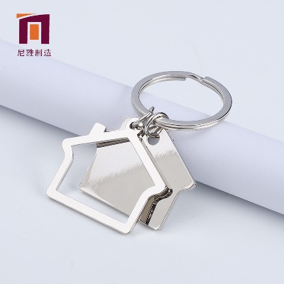 Creative House Keychain Cabin Small Gift Pendant Real Estate Opening Small Gift Double sided Laser Engraving