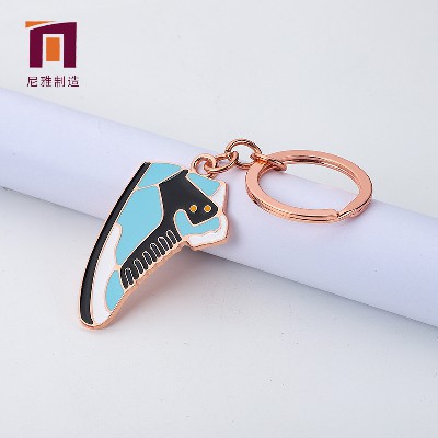厂家加工板鞋金属钥匙扣 烤漆仿珐卡通水果个性加工钥匙扣