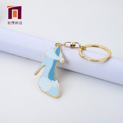 Manufacturer's Metal Keychain Pendant Creative Style Personalized High Heel Shoe Keychain Lacquered Keychain