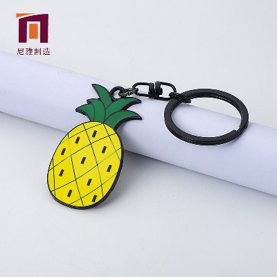 卡通水果钥匙扣金属滴油钥匙扣挂件创意金属钥匙扣钥匙环