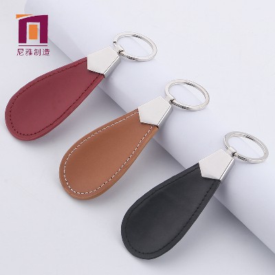 Shoe pull out PU leather shoe pull out key chain, shoe pull out key chain, compact and practical shoe pull out key chain logo processing