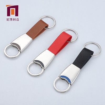 Fashionable and minimalist leather keys, car key accessories, top layer leather keychain, personalized processing logo