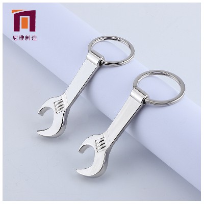 Personalized wrench bottle opener creative metal keychain metal creative gift with laser carved logo keychain