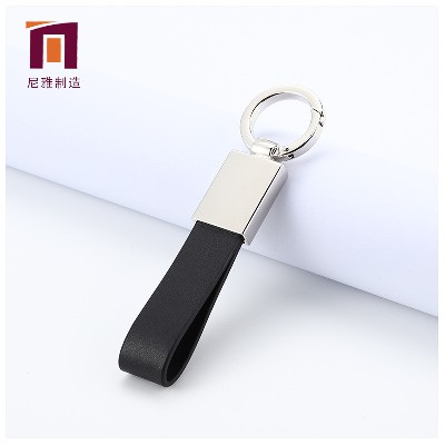 锌合金皮革钥匙扣金属PU皮牛皮钥匙扣 4S店创意车标礼品 挂件