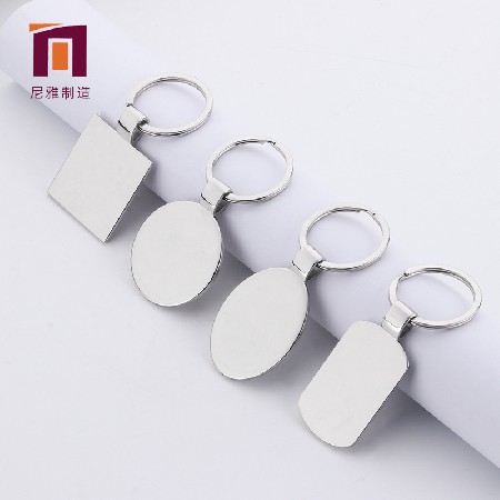 方形圆形几何单牌金属钥匙扣logo加工设计商务经典广告小礼品活动