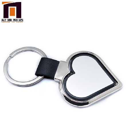 Creative Gift for House Metal Keychain Advertising Leather House Keychain Metal Keychain Logo Processing