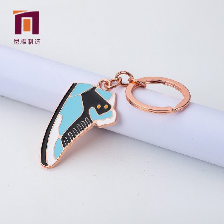 厂家加工板鞋金属钥匙扣 烤漆仿珐卡通水果个性加工钥匙扣