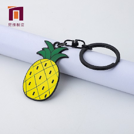 卡通水果钥匙扣金属滴油钥匙扣挂件创意金属钥匙扣钥匙环