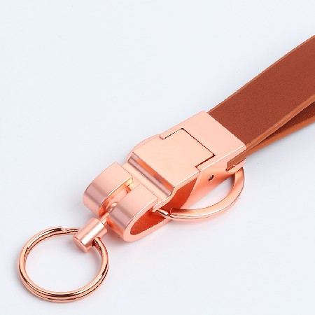 Creative Metal Leather Keychain Zinc Alloy Leather Keychain Exhibition and Sales Advertising Leather Decoration Gift Logo Processing