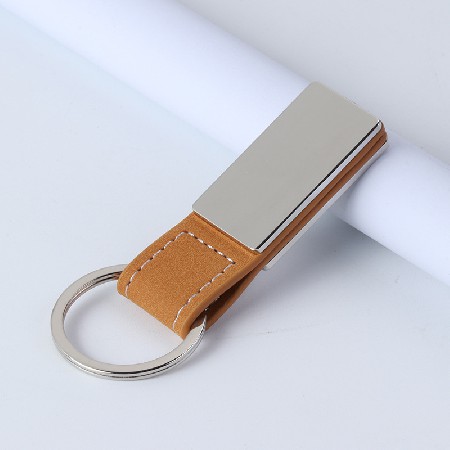 Two in one leather keychain metal leather keychain accessories gift creative logo personalized processing