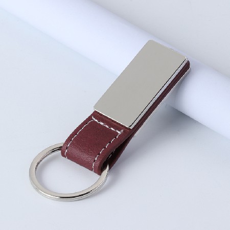 Two in one leather keychain metal leather keychain accessories gift creative logo personalized processing