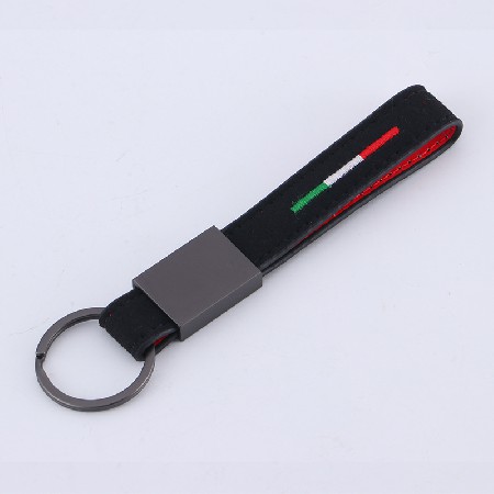 Personalized car suede keychain Creative leather key pendant Men's leather metal keychain logo