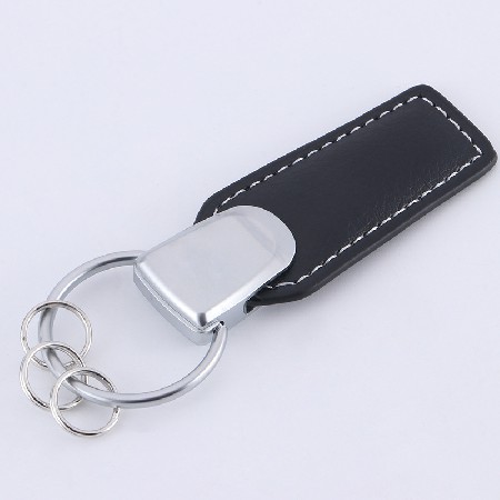 Creative men's leather car metal keychain creative keychain small gift logo processing