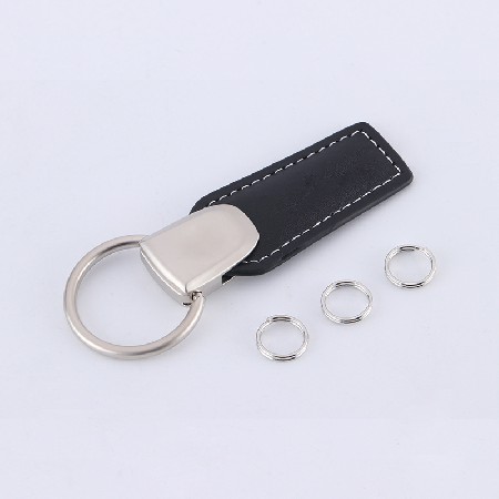 Creative men's leather car metal keychain creative keychain small gift logo processing