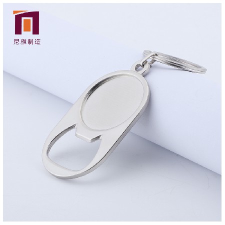 锌合金啤酒开瓶器起瓶器钥匙扣 镭雕二维码金属广告促销小礼品