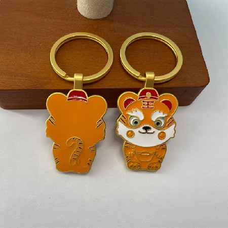 厂家批发 虎年创意钥匙扣新年礼品挂件 钥匙扣虎公仔金属挂件礼品