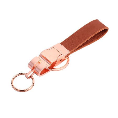 Creative Metal Leather Keychain Zinc Alloy Leather Keychain Exhibition and Sales Advertising Leather Decoration Gift Logo Processing